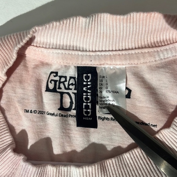 Grateful Dead mens t-shirt large XL cotton candy clouds tie dye pink blue tee - Picture 4 of 5